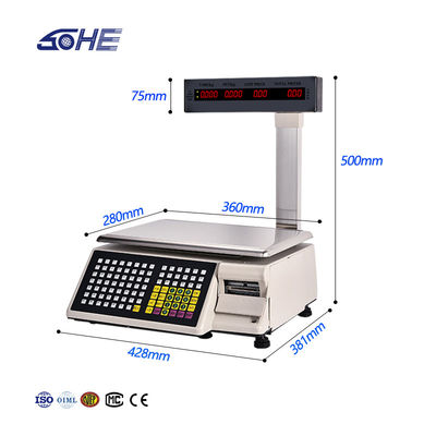 ODM カスタマイズサポート SHW-TMB 15kg ラベル印刷 秤量 バックコードの領収書印刷
