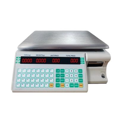 スーパーマーケット 3kg バーコードラベル印刷と紙ロールホルダーを持つデジタル計算秤