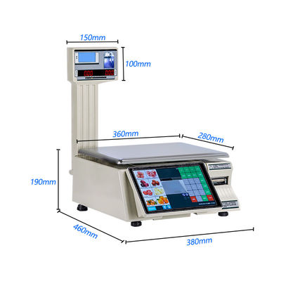 最大範囲 30kg インテリジェントバーコードテーブルスケール SHW-TMF6 10/7 インチディスプレイ