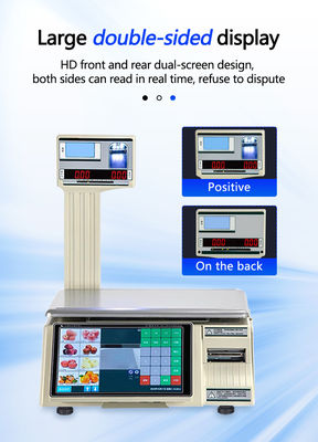 最大範囲 30kg インテリジェントバーコードテーブルスケール SHW-TMF6 10/7 インチディスプレイ