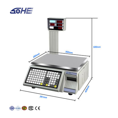SHW-TMC 30kg バーコード印刷テーブルスケール,AC/DC電源と最大範囲