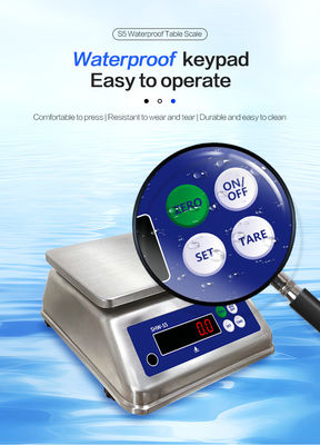 15kg S5 ダブルスクリーンステンレスステール防水テーブル -10C-40Cのための電子秤